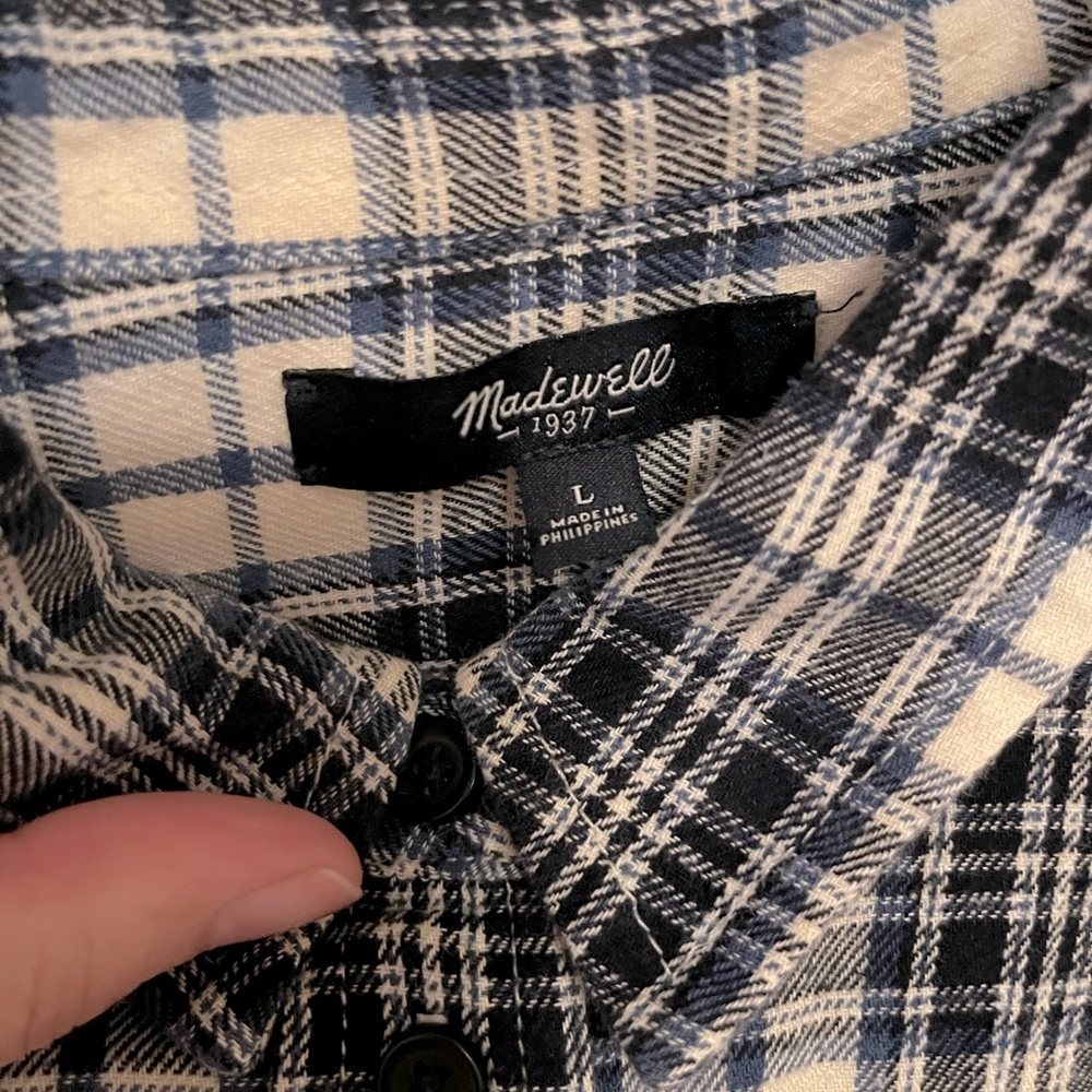 Madewell blue plaid shirt